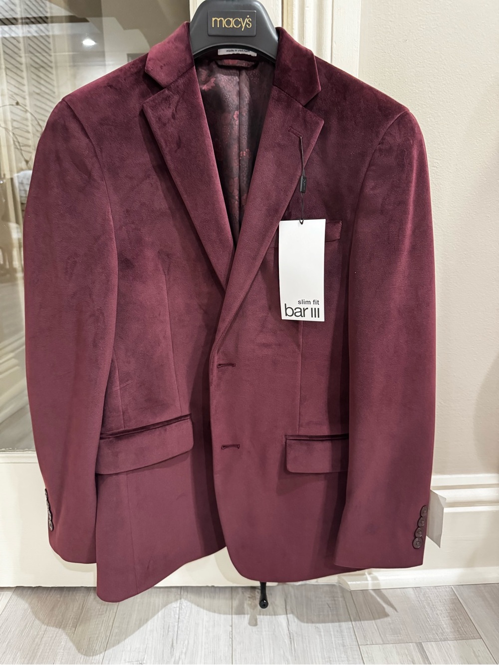 NWT Bar 111 Suit Suede Blazer